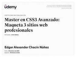 Certificación sobre Máster en CSS Avanzado